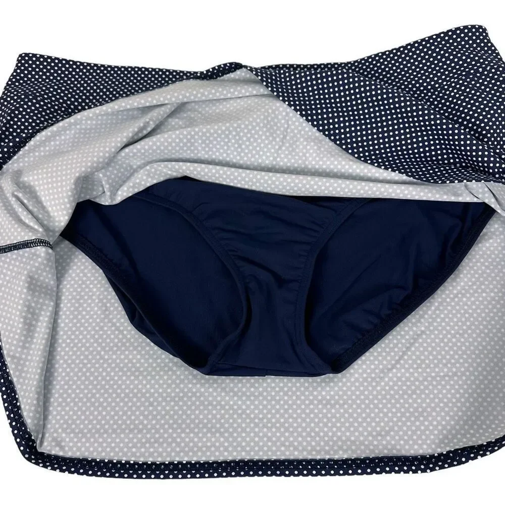 Lands End Polka Dot Swim Skirt Bottom size 16
